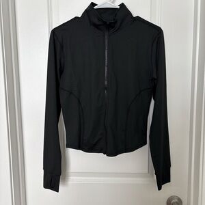 Fashion Black Athletic Zip Up Jacket Size Medium